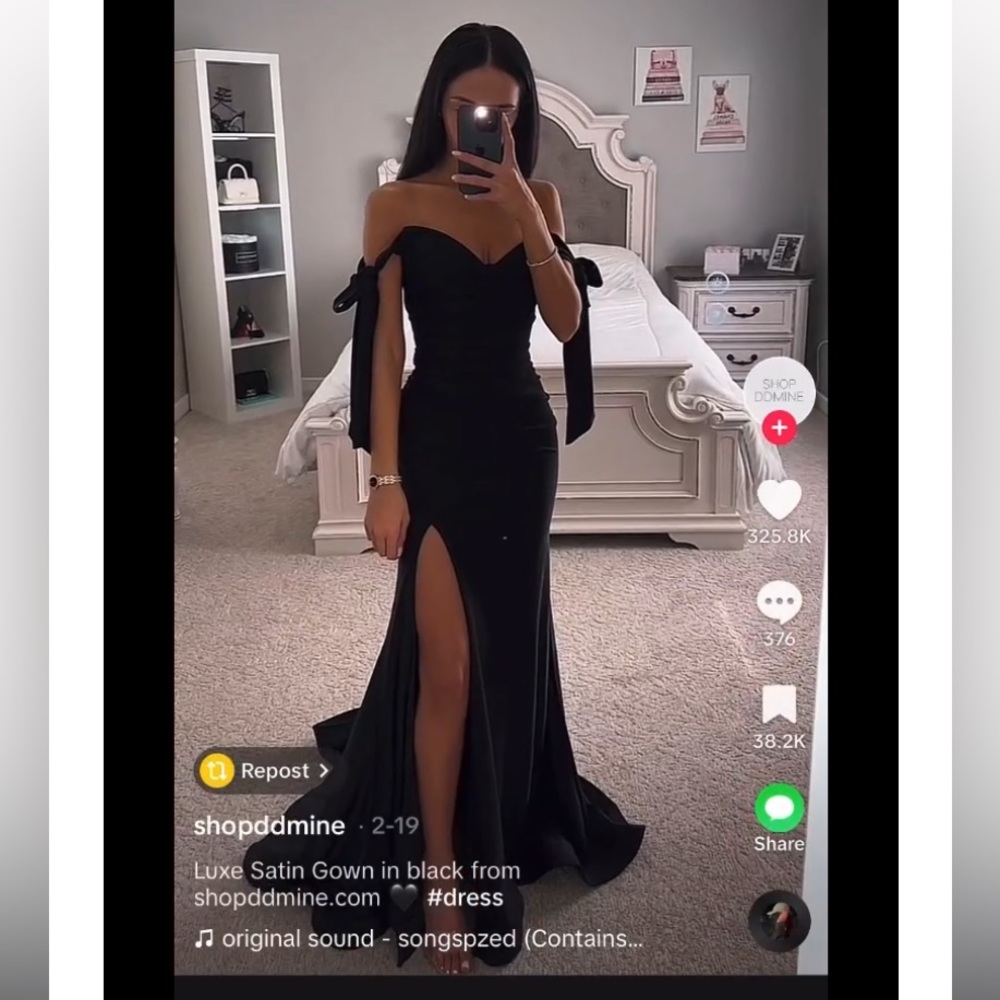Off Shoulder Black Gown